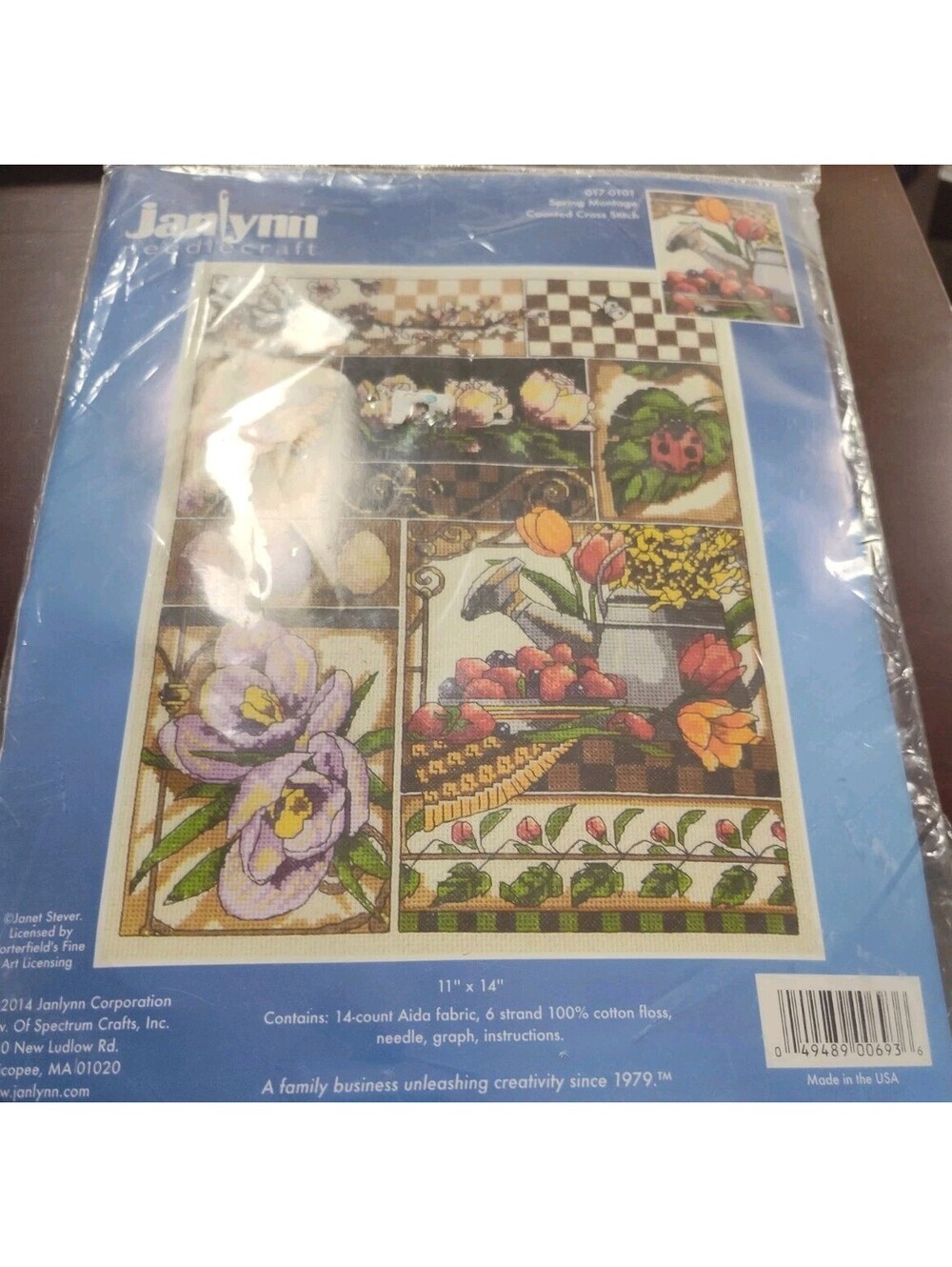 COUNTED CROSS STITCH KIT JANLYNN 017-0101 SPRING MONTAGE New Sealed